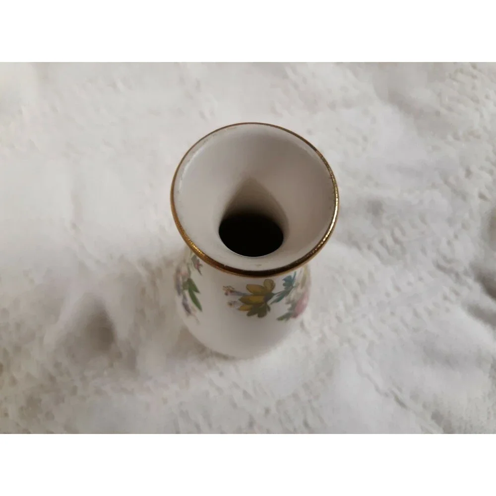 Vintage FLORA KERAMIEK GOUDA Mini Bud Vase Floral Pattern HOLLAND Pottery Vase
